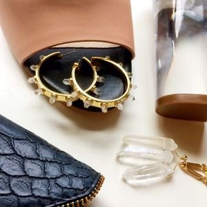 House of Harlow 1960 Jewelry - SALE! House of Harlow Crystal Spike Hoops House of Harlow 1960 Jewelry - SALE! House of Harlow Crystal Spike Hoops