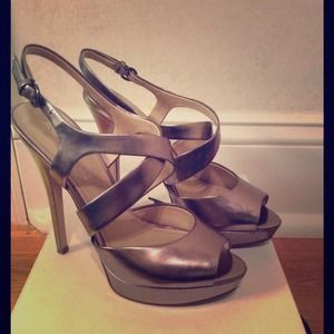 Aldo Slingback Gunmetal Platform Sandal
