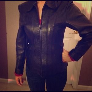 Black leather jacket