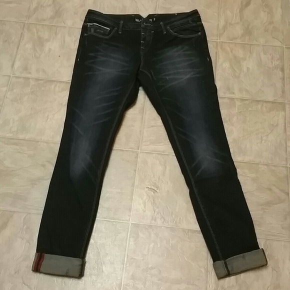 Cuffed Dark Wash Skinnies - Picture 2 of 2