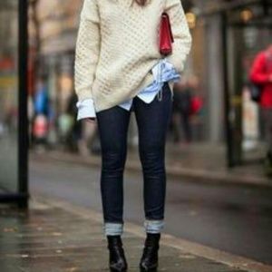 Cuffed Dark Wash Skinnies