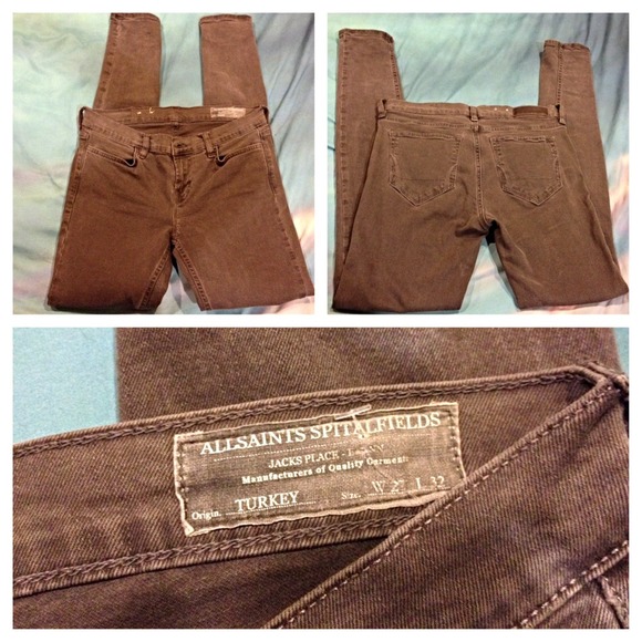 SALE All Saints grey super skinny ashby jeans