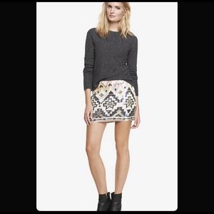 Express Sequin Embellished Mini Skirt