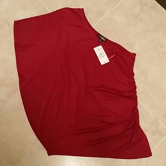 Red one Shoulder tight fitting top