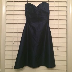 Strapless Navy Dress