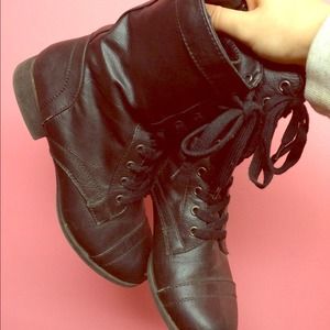 Black lace-up combat boots!