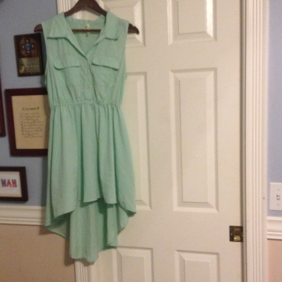 Cute mint green high low dress