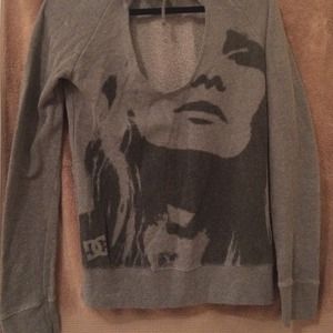 DC hooded long sleeve shirt