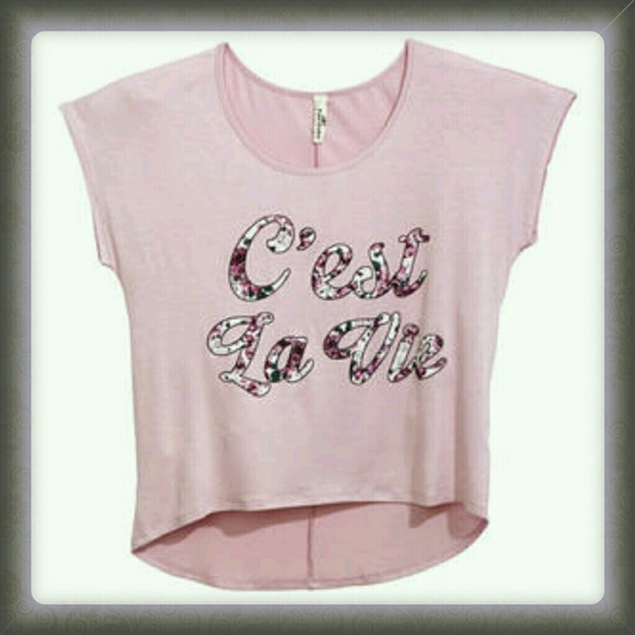 Beautiful Dusty Rose w/ colorful lettering SzM NWT