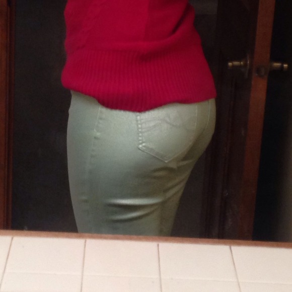 New York & Co mint sparkly skinnies - Picture 2 of 2