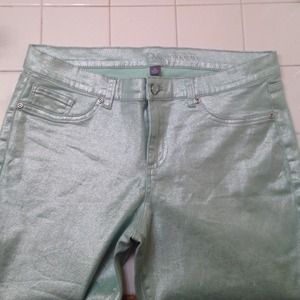 New York & Co mint sparkly skinnies