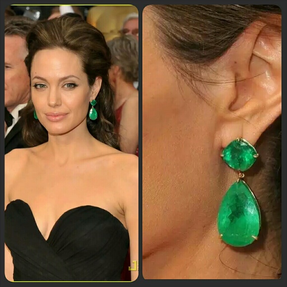 Emerald Green Teardrop Earings