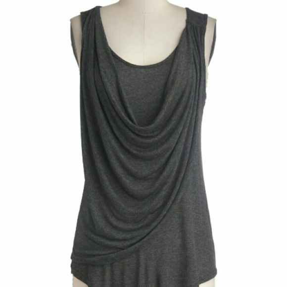 Dark grey draped tank