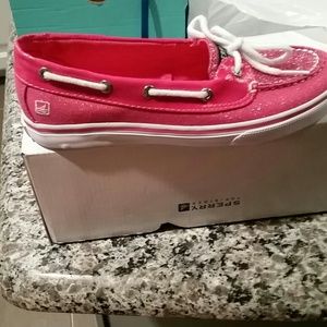 NIB  GIRLS BISCAYNE 1EYE PINKSPARKLE SPERRY'S