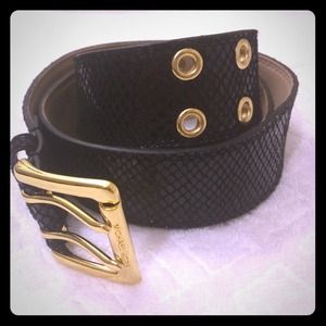 Michael Kors Black Python Belt