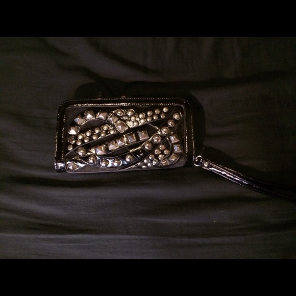 Nicole Lee Studded black clutch/wallet