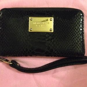 Black Python Travel Tech Continental Wallet