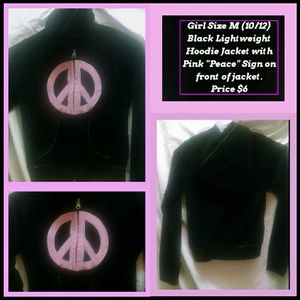 Girl's Black Hoodie Jacket Size M (10/12)