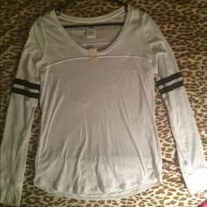 Victoria's Secret PINK white long sleeve crew neck