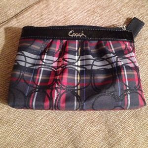 Coach Zip Wristlet Plaid