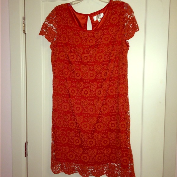 Anthropologie orange dress