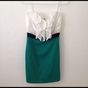 White and Turquoise semi-formal dress