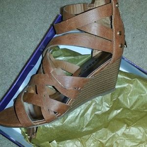 Leather Wedge heels