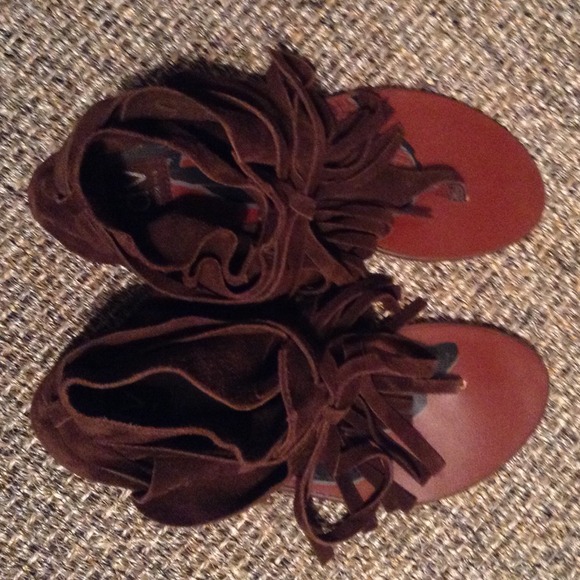 Free People dolce vita boho fringe sandal 7.5 8 - Picture 3 of 4