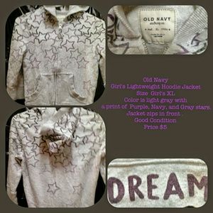 Girl's Old Navy Lightweight Hoodie Jacket Size XL