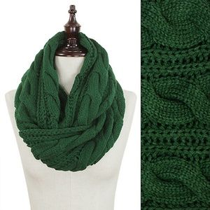 *ON SALE 60% off* Cabled to Infinity Scarf - Green
