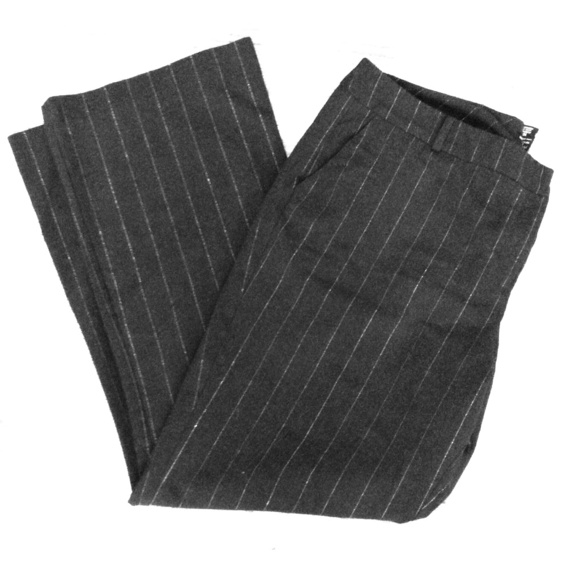 Black Pants with Metallic Silver Pinstripe