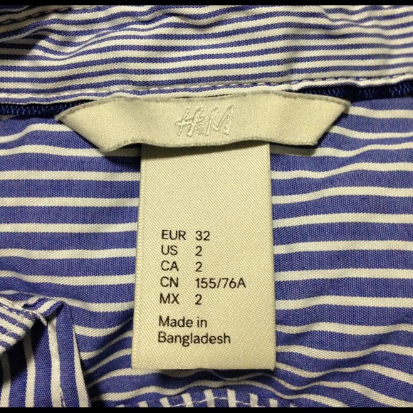 ❌SOLD❌ H&M Blue/White Striped Button Down - Picture 3 of 3
