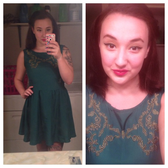 Emerald green dress