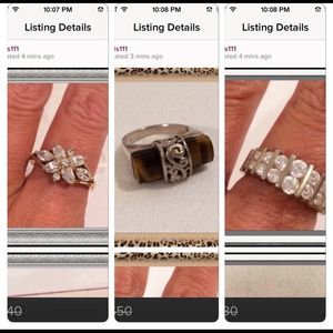 Bundle of 3 Sterling rings for @lizzardia