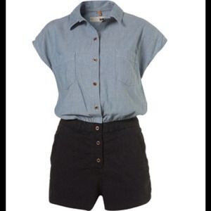 Topshop Two Tone Playsuit/ Jumpsuit