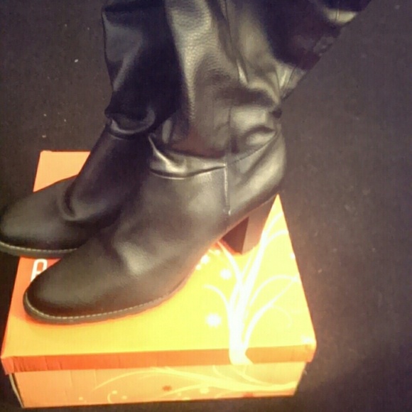Black leather boots