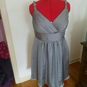 Beautiful gray satin cocktail dress