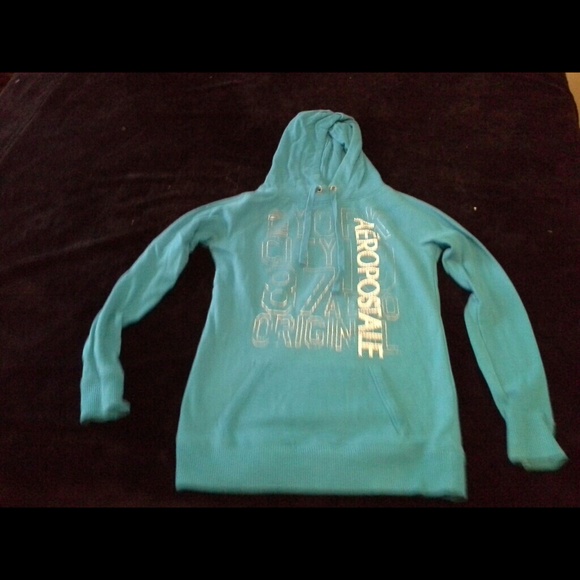 Aeropostale Blue Hooded Sweater