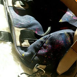 Paint splattered handbag