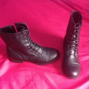 Black combat boots
