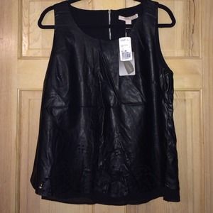 Forever 21 Contemporary Black Leather Top