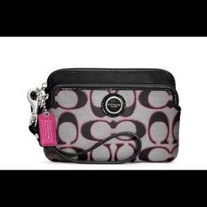 Coach Poppy Metallic Wristlet