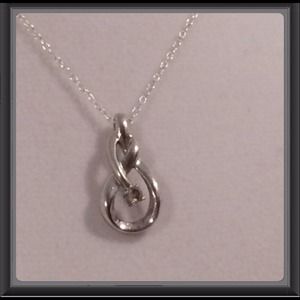 Sterling Silver Diamond Pendant Necklace