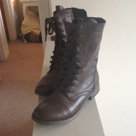 Brown combat boots from target