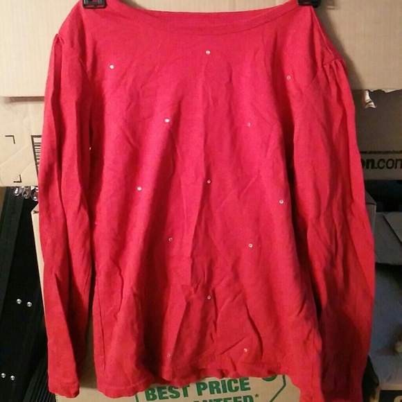 Girls red sparkly long sleeve