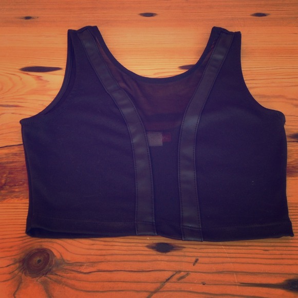 Mesh crop top. Yoga or going out. Black.