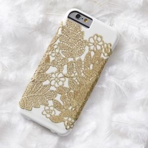 🌟Brand New iPhone 6 White & Gold Lace Case🌟