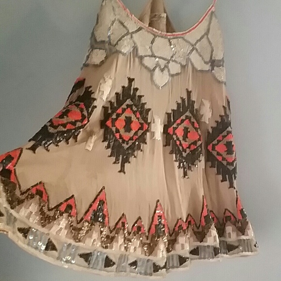 All Saints Spitalfields Aztec Sequin Top - Picture 2 of 4