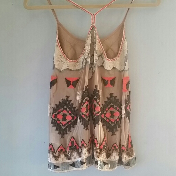 All Saints Spitalfields Aztec Sequin Top - Picture 3 of 4