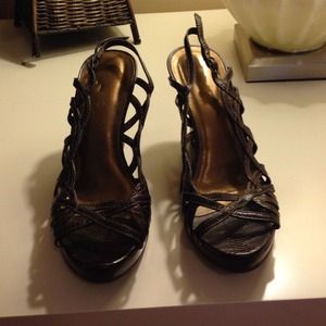 Aldo brown sling back sandal size 5